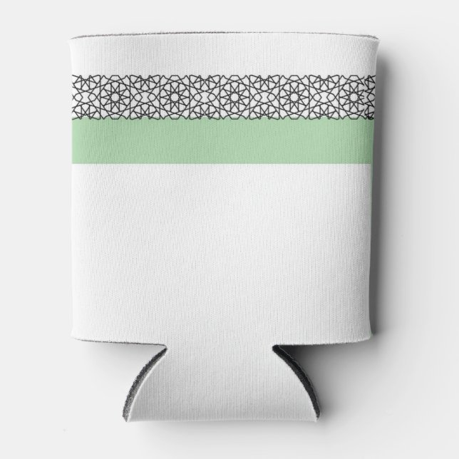 Porta-lata Casamento Geométrico Islâmico de Turquesa (Frente)