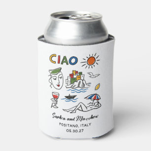 Porta-lata Casamento Italiano Desenhado à Mão Costa Amalfitan