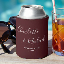 Casamento Minimalista em Script Burgundy Profundo