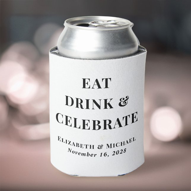 Porta-lata Casamento Moderno Comer Beber Celebrar (Criador carregado)