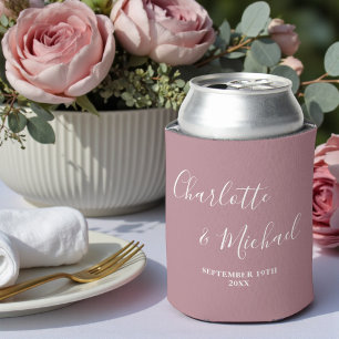Porta-lata Casamento Moderno Tendência Rosa Empoeirada Roscas