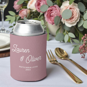Porta-lata Casamento Moderno Tendência Rosa Empoeirado Roscas