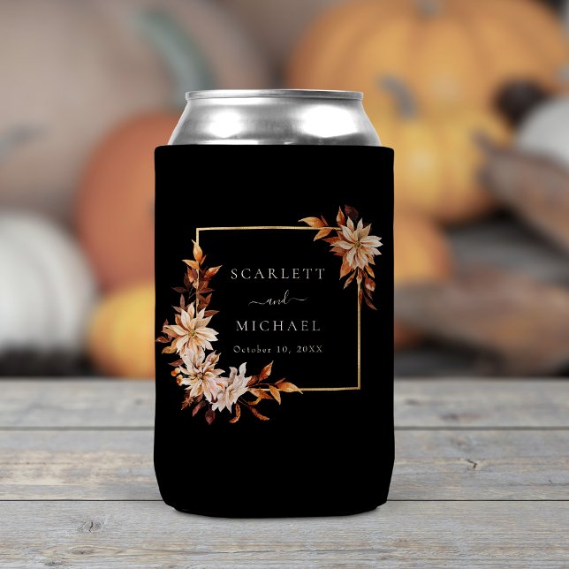 Porta-lata Casamento Negro Elegante (Elegant Black Wedding Can Cooler
)
