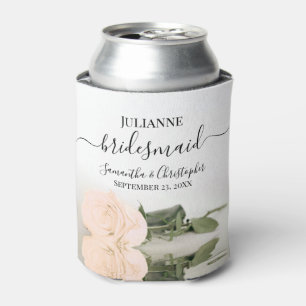 Porta-lata Casamento Pale Peach Rosa Elegante Bridesmaid