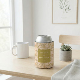 Porta-lata Casamento Personalizado Botânico Do Groovy Retro C