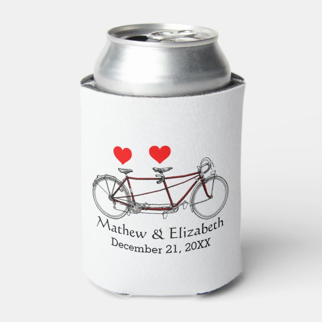 Porta-lata Casamento Personalizado Da Bicicleta De Bicicleta  (Can Front)