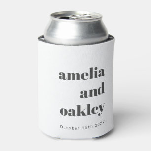 Porta-lata Casamento Personalizado De Retrô Branco Negro Mini