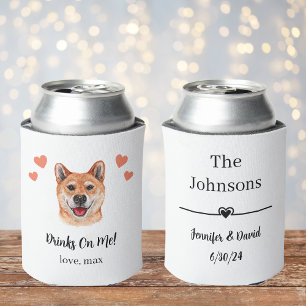 Porta-lata Casamento Pet do Akita Inu Personalizado Pode Resf