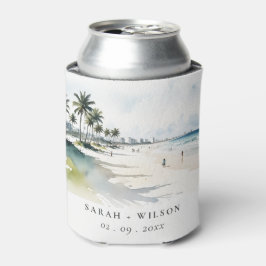 Porta-lata Casamento por Aquarela da Árvore Costeira de Miami