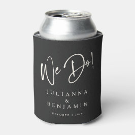 Porta-lata Casamento Preto Creme Personalizado Moderno e Eleg