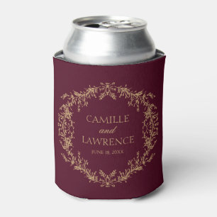 Porta-lata Casamento Quadro Floral Toile Borgonha Champagne