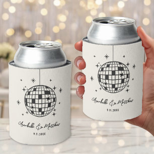 Porta-lata Casamento Retro Disco Desenhado à Mão