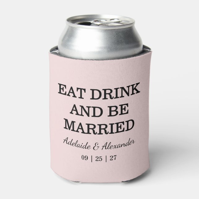Porta-lata Casamento Rosa Moderno (Can Front)