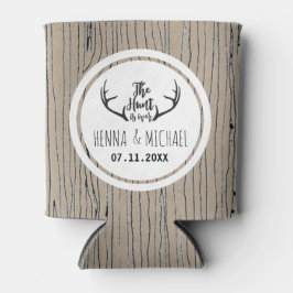 Porta-lata Casamento Rustic Antler Barnwood