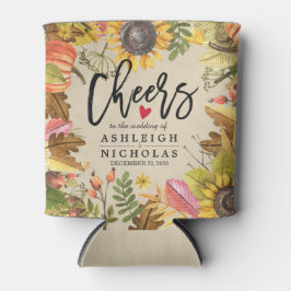 Porta-lata Casamento Saúde ao Amor Maple Pumpkins Sunflower