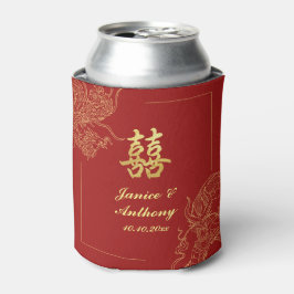 Porta-lata Casamento Tradicional Chinês Vermelho de Phoenix D