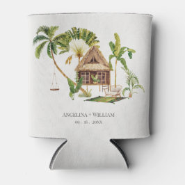 Porta-lata Casamento Tropical de Palmeiras