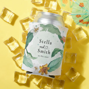 Porta-lata Casamento Tropical Floral Colorida