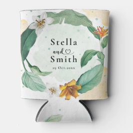 Porta-lata Casamento Tropical Floral Colorida