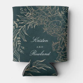 Porta-lata Casamento Verde Emerald Flower Wreath Emerald