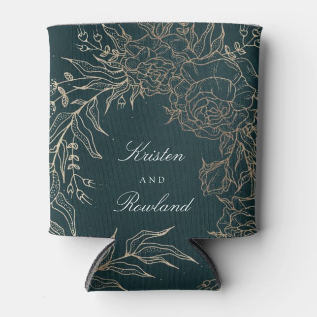 Porta-lata Casamento Verde Emerald Flower Wreath Emerald (Frente)