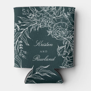 Porta-lata Casamento Verde Esmeralda Branco Wreath Emerald