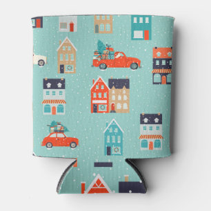 Porta-lata Casas de inverno de Natal Carro Vermelho