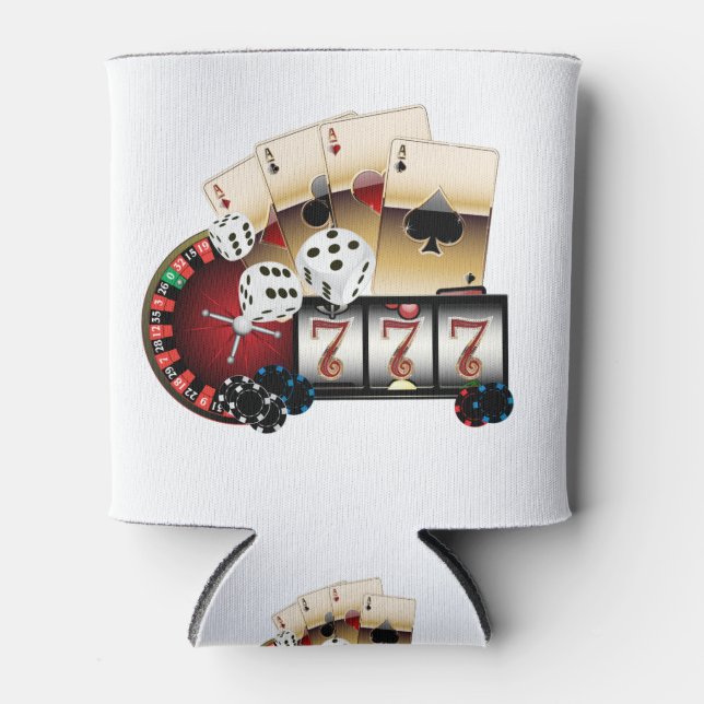 Porta-lata casino, vegas, pôquer, jogo, adulto (Frente)