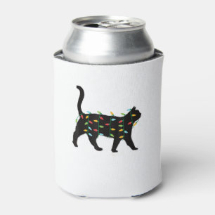 Porta-lata Cat Christmas Lights Presente de Natal para Animal