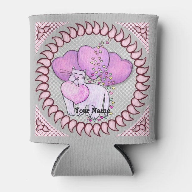 Porta-lata Cat Love Heart (Frente)