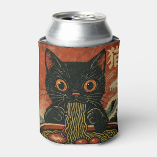 Porta-lata Cat Ramen Japonês Engraçado Gráfico Kawaii