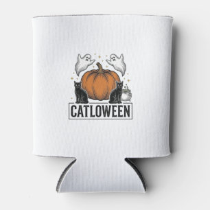 Porta-lata Catloween Gato Preto Fantasma Halloween Design Vet