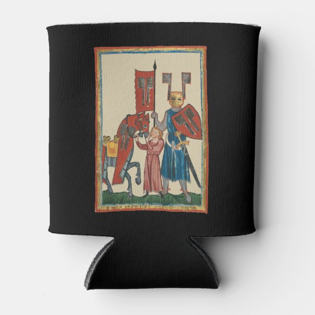 Porta-lata Cavaleiro e Esquadrão, Arte Medieval do Século 14 (Frente)