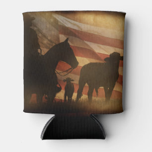 Porta-lata Cavalheiro e Bandeira Americana Envelhecida Can Co