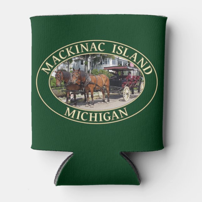 Porta-lata Cavalo e Carruagem na Ilha Mackinac Histórica, MI (Frente)
