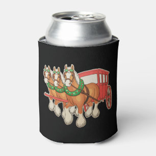 Porta-lata Cavalos Clydesdale Carroça Coroa Natal