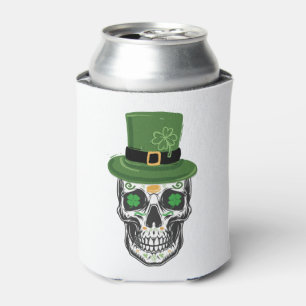 Porta-lata Caveira de Açúcar Dia de São Patrício Leprechaun T