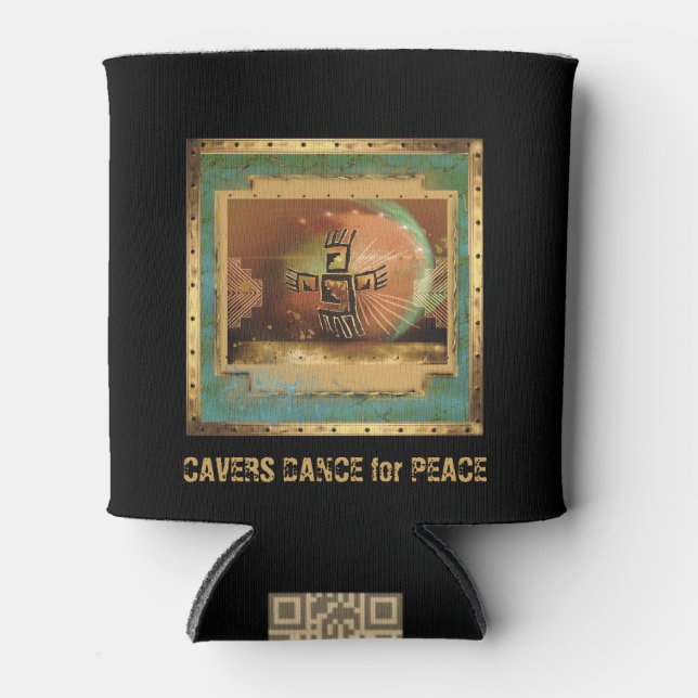 Porta-lata Cavers Dance for Peace Elegant Black Can Cooler an (Frente)