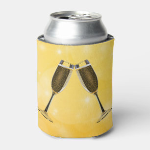 Porta-lata Celebração de Óculos de Champanhe em Dourado Espum