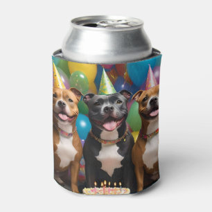 Porta-lata Celebração Staffy: Uma Festa de aniversário com Bo