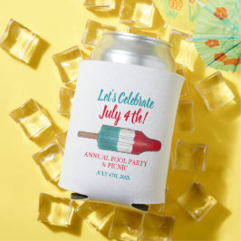 Porta-lata Celebrar o Pop do foguete azul vermelho de 4 de ju