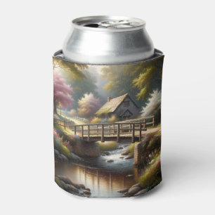Porta-lata Cena de Cabana Cottagecore de Primavera na Ponte