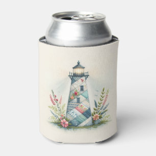 Porta-lata Cena Floral do Farol em Patchwork Costeiro