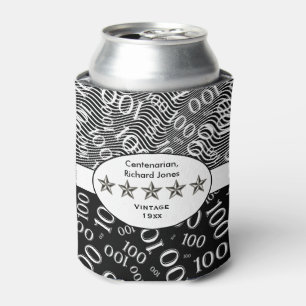 Porta-lata Centenarian, 100th aniversário preto e branco