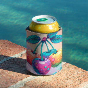 Porta-lata Cereja colorida para o verão