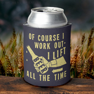 Porta-lata Cerveja Engraçada Desperta Humor em Azul