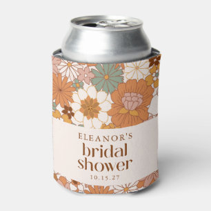 Porta-lata Chá de Bebê Floral Boho Terracota Retrô Personaliz