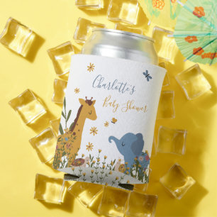 Porta-lata Chá de Bebê Floral com Animais de Bebê Fofos