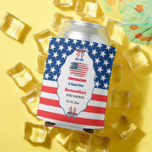 Porta-lata Chá de bebê little firecracker 4 de julho