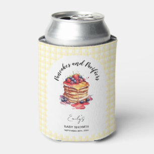 Porta-lata Chá de Bebê Xadrez Gingham Panquecas e Chupetas